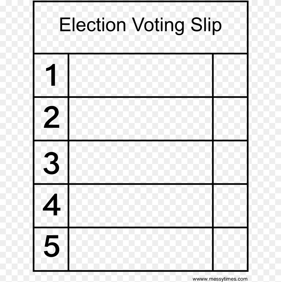 Simple Voting Success Printable Blank Voting Ballot, Gray Free Transparent Png