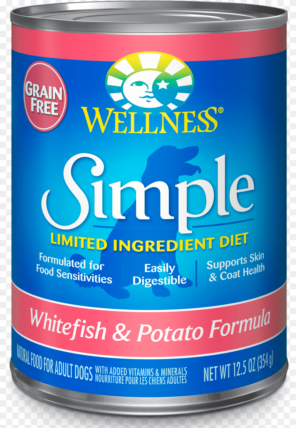Simple Wet Whitefish Wellness Simple Whitefish And Potato Dry Food, Tin, Can Free Png