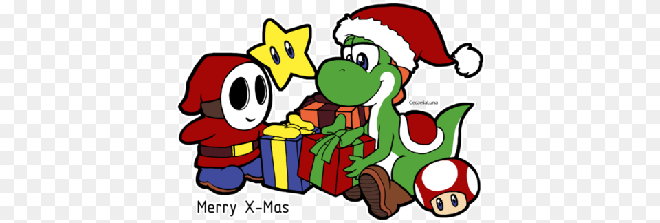 Simple X Mas Related Drawing Yoshi And Shy Guy Free Png Download