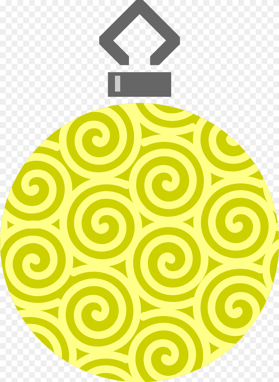 Simple Yellow With Swirls Pattern Christmas Ornament Clipart, Accessories, Earring, Jewelry, Disk Free Png