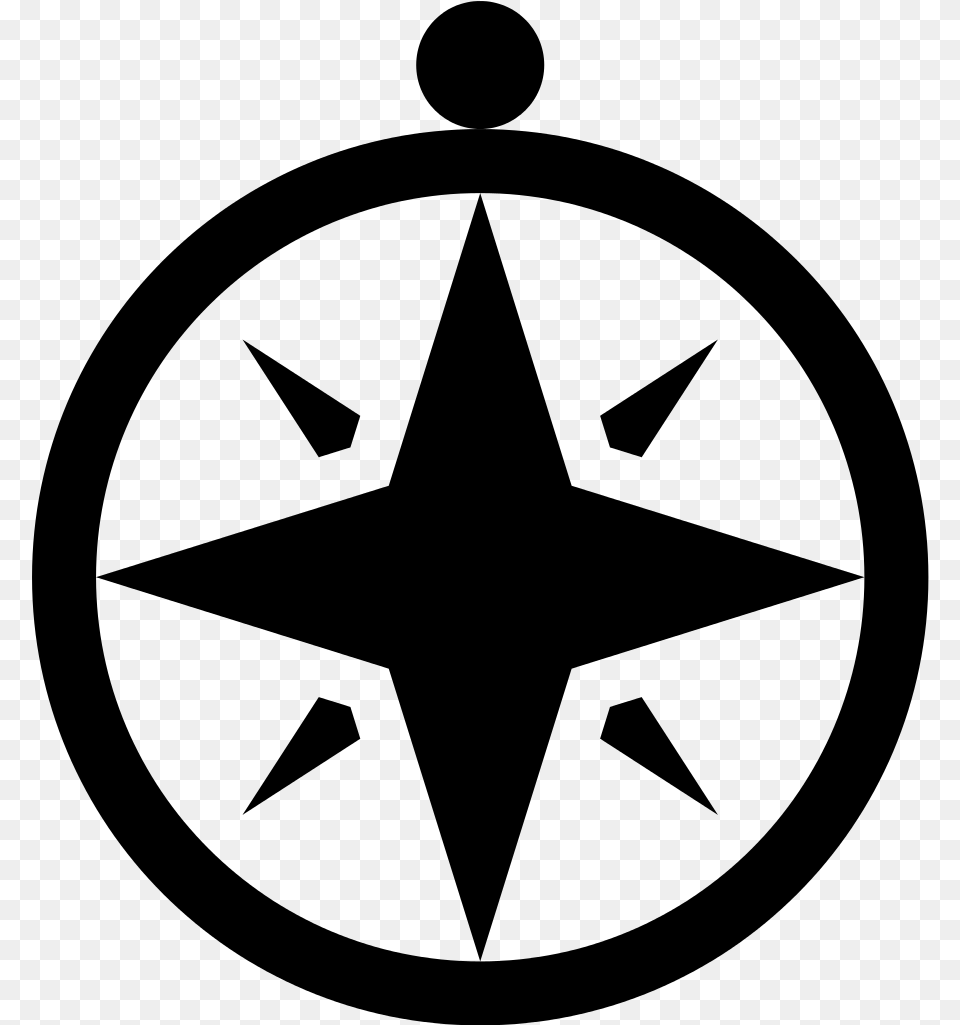 Simpleicons Places Compass With Winds Star, Gray Png Image