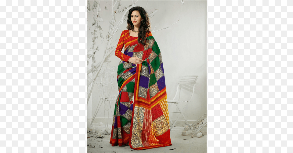 Simplesarees Party Wear Bhagalpuri Silk Printed Saree Sari, Adult, Female, Person, Woman Png Image