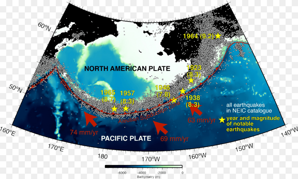 Simplified Map Of The Alaska Subduction Zone Showing Alaska S Tectonic Plates, Chart, Plot, Land, Nature Free Transparent Png