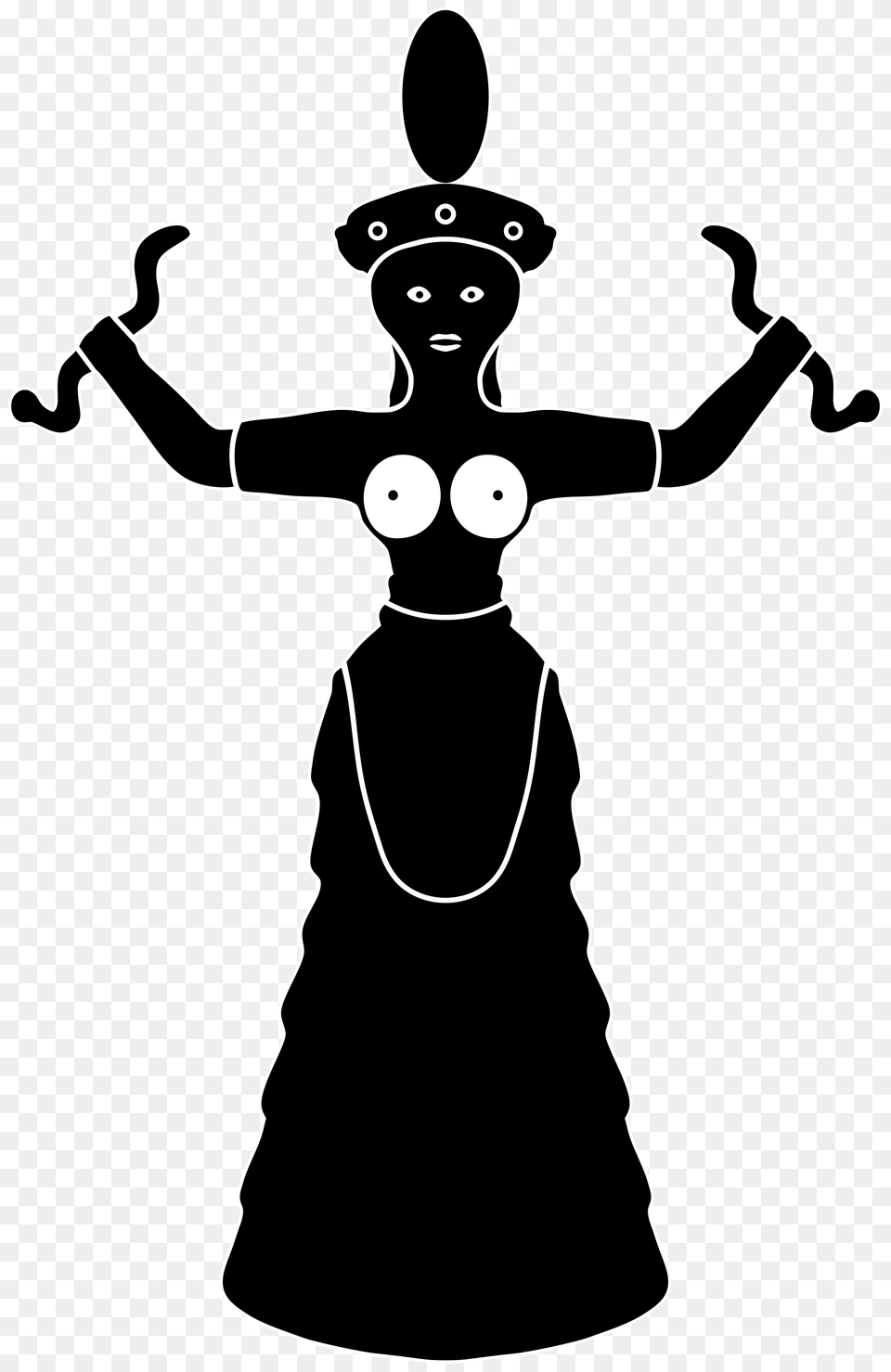 Simplified Stylized Minoan Snake Goddess Symbol, Stencil, Baby, Person, Cartoon Free Transparent Png