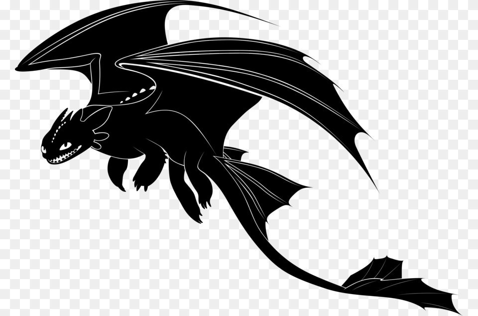 Simplified Toothless By Fehlung Train Your Dragon Night Fury, Cutlery, Nature, Outdoors, Silhouette Png Image