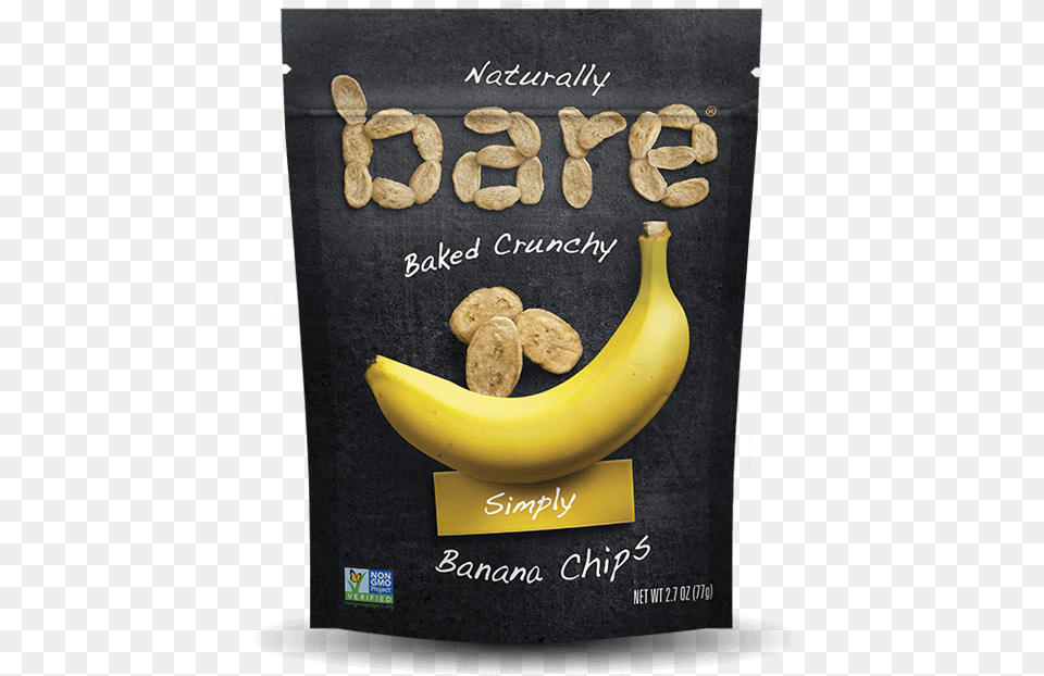 Simply Banana Bare Banana Chips, Food, Fruit, Plant, Produce Png