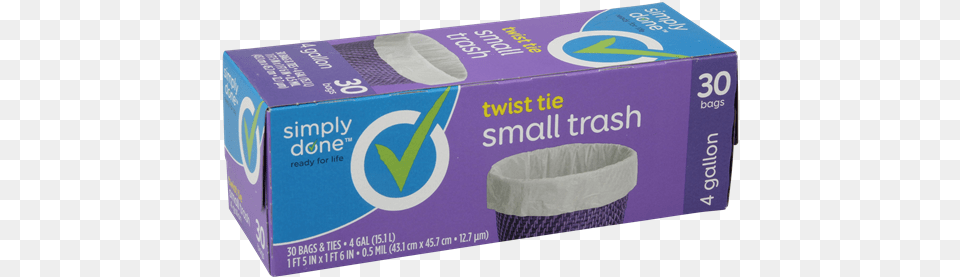 Simply Done Twist Tie Small Trash Bags 4gal Simply Done Wax Paper 75 Square Feet, Crib, Furniture, Infant Bed, Box Free Png Download
