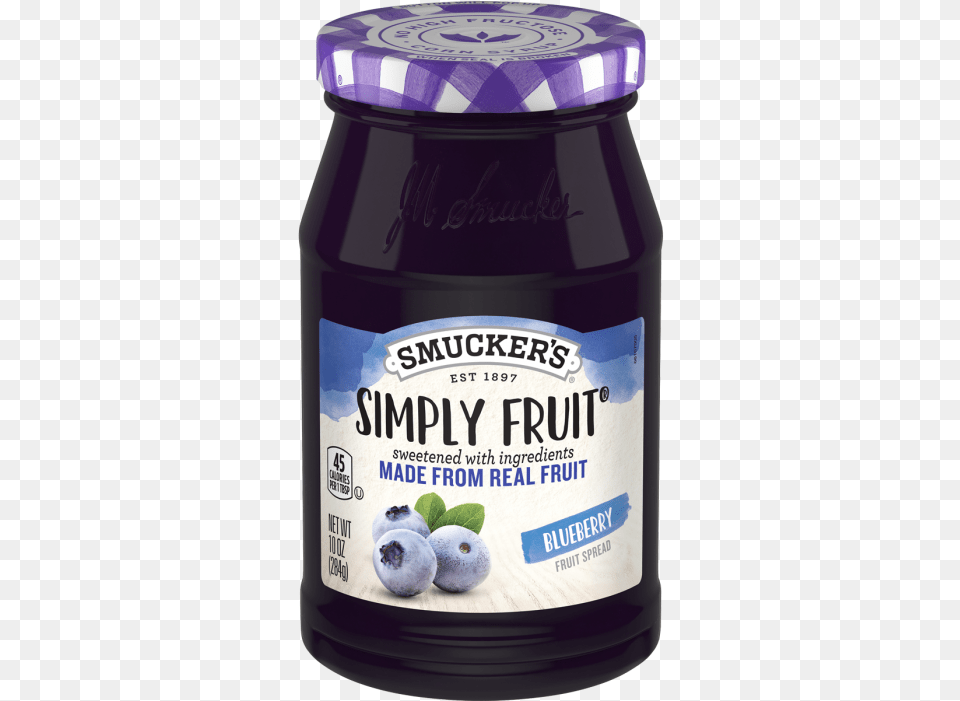Simply Fruit Blueberry Spreadable 10 Oz Smuckers Simply Fruit Strawberry, Berry, Food, Plant, Produce Png Image