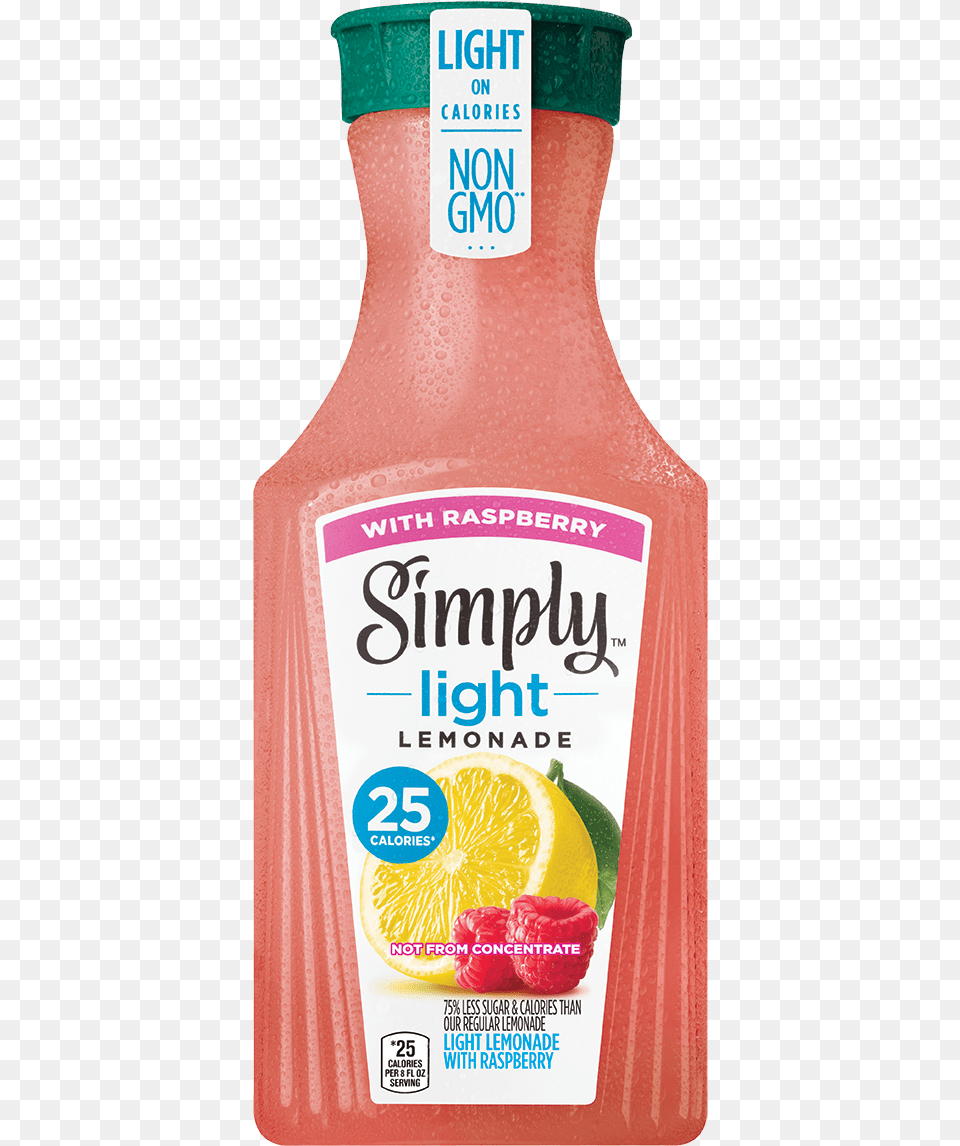 Simply Light Lemonade With Raspberry Orange Juice Bottle, Beverage, Plant, Produce, Fruit Free Png