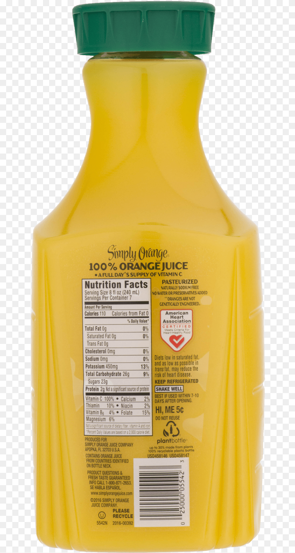 Simply Orange 32 Oz Upc, Beverage, Juice, Orange Juice, Bottle Png Image