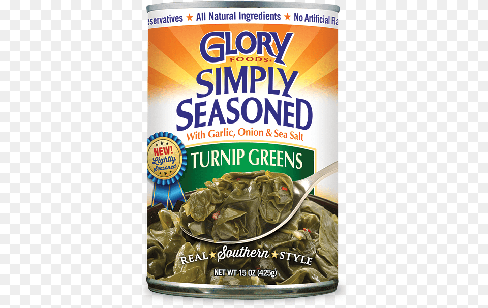 Simply Seasoned Turnip Greens Glory Foods Sensibly Seasoned Collard Greens, Food, Leafy Green Vegetable, Plant, Produce Png