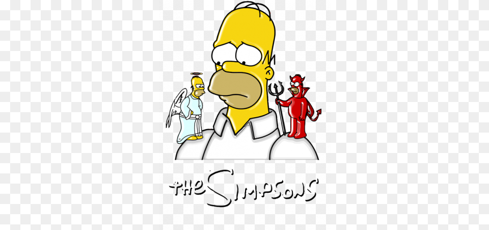 Simpson Angel Or Demon Good Vs Evil Decisions, Person, Outdoors, Cartoon, Face Png