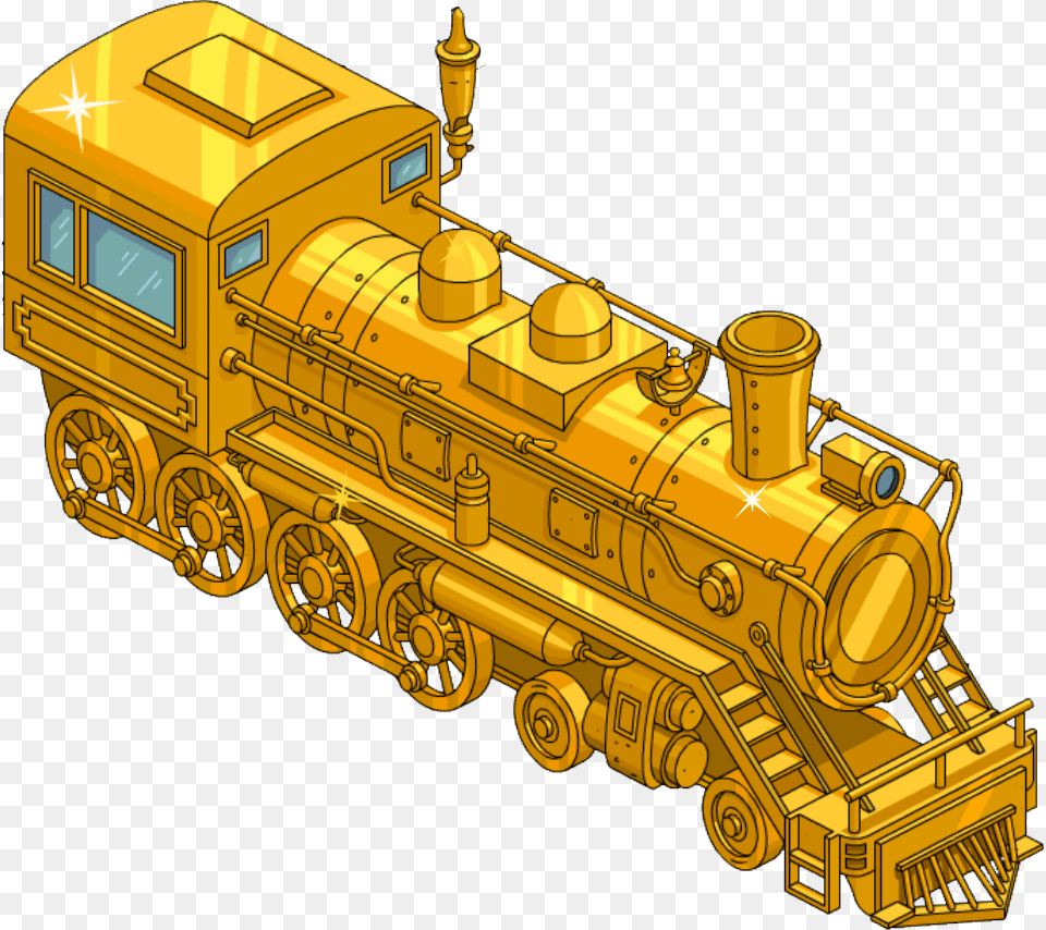 Simpson Tapped Out Golden Train Simpsons Tapped Out Golden Train, Vehicle, Transportation, Railway, Locomotive Free Png Download