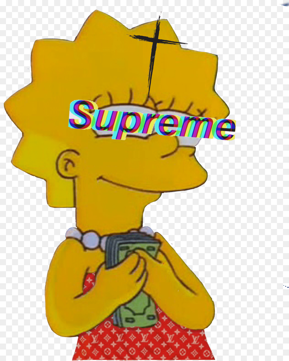 Simpsons Aesthetic Edits Pictures And Ideas On Carver Lisa Simpson With Money, Cartoon Free Png Download