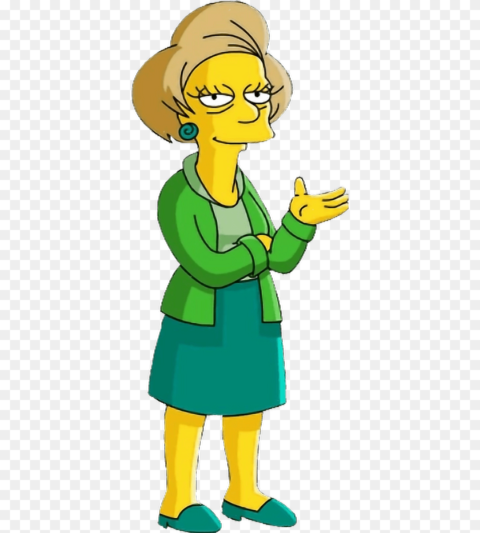 Simpsons Edna Maestra Clavados Maestra De Los Simpsons, Baby, Person, Face, Head Free Png