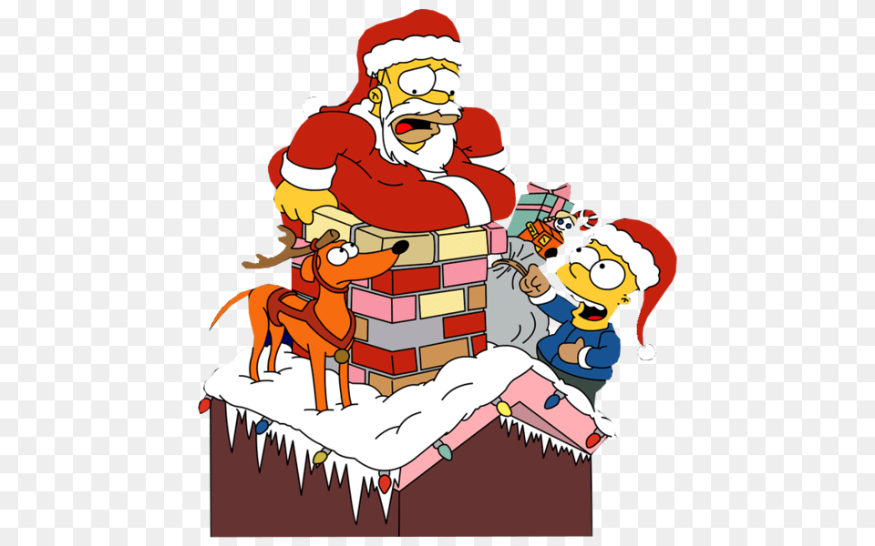 Simpsons Homer Simpson As Santa, Baby, Person, Face, Head Free Png Download