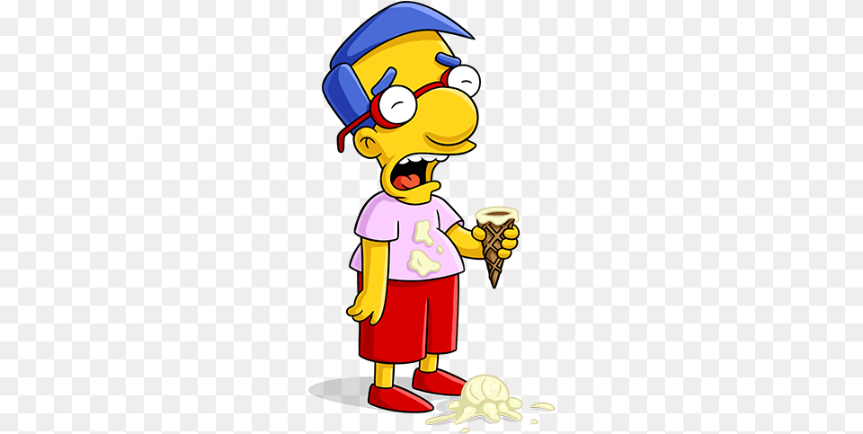 Simpsons Milhouse Van Houten, Cream, Dessert, Food, Ice Cream Png