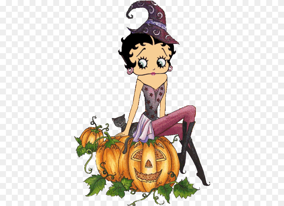 Simptica Brujita Boop Gif Betty Boop Halloween Gif Halloween Pics Betty Boop, Person, Festival, Face, Head Free Png Download
