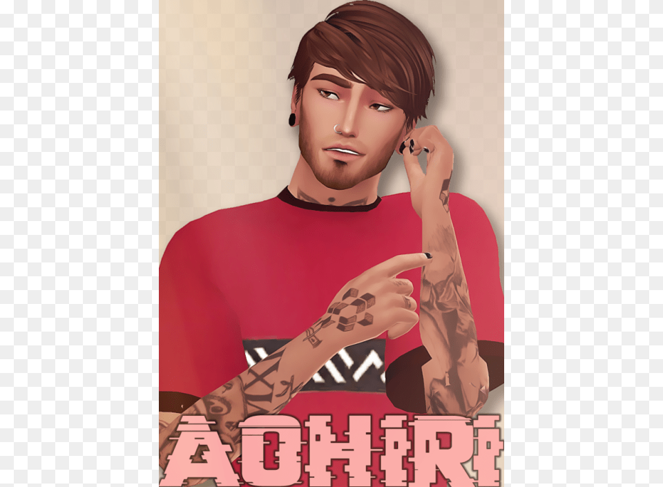 Sims 4 Clay Male Hair, Tattoo, Clothing, T-shirt, Skin Free Png