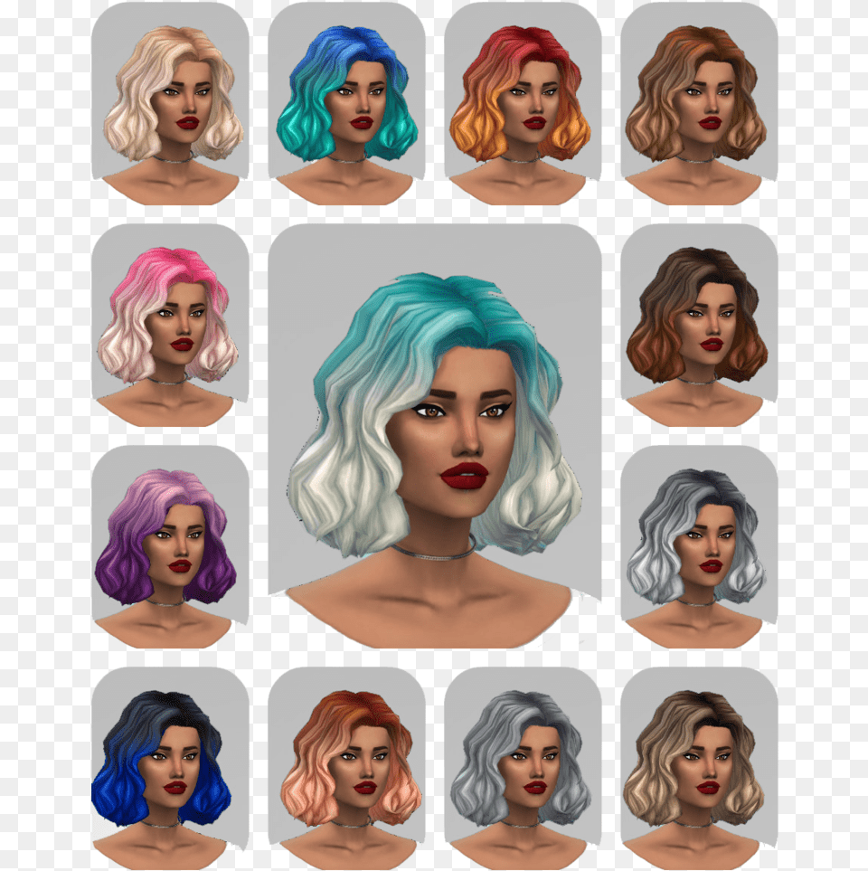 Sims 4 Hair Ombre Maxis, Adult, Person, Woman, Female Free Transparent Png