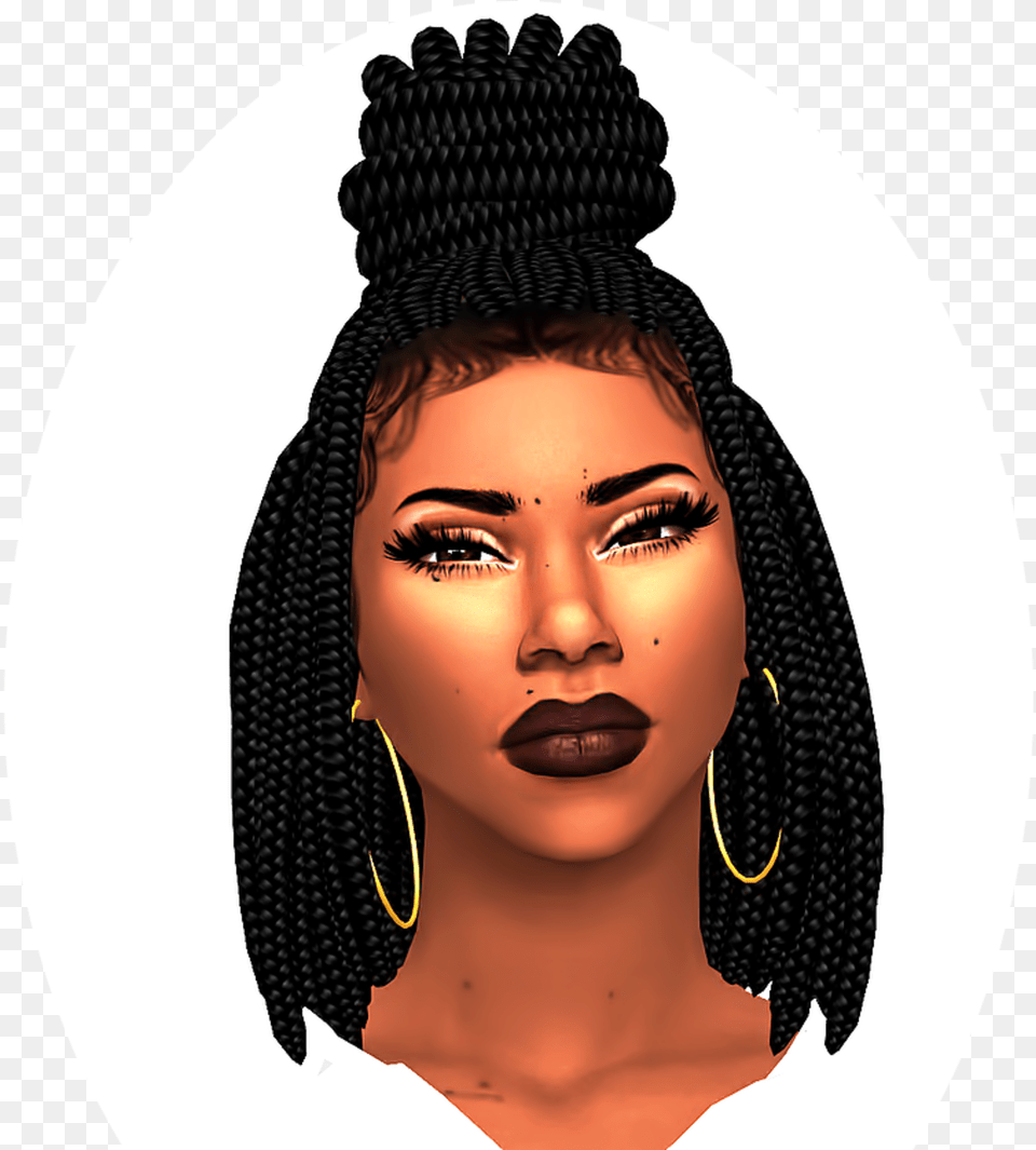 Sims Hair Hairstyle Forehead Afro Sims 4 Baby Hair, Adult, Photography, Person, Woman Png