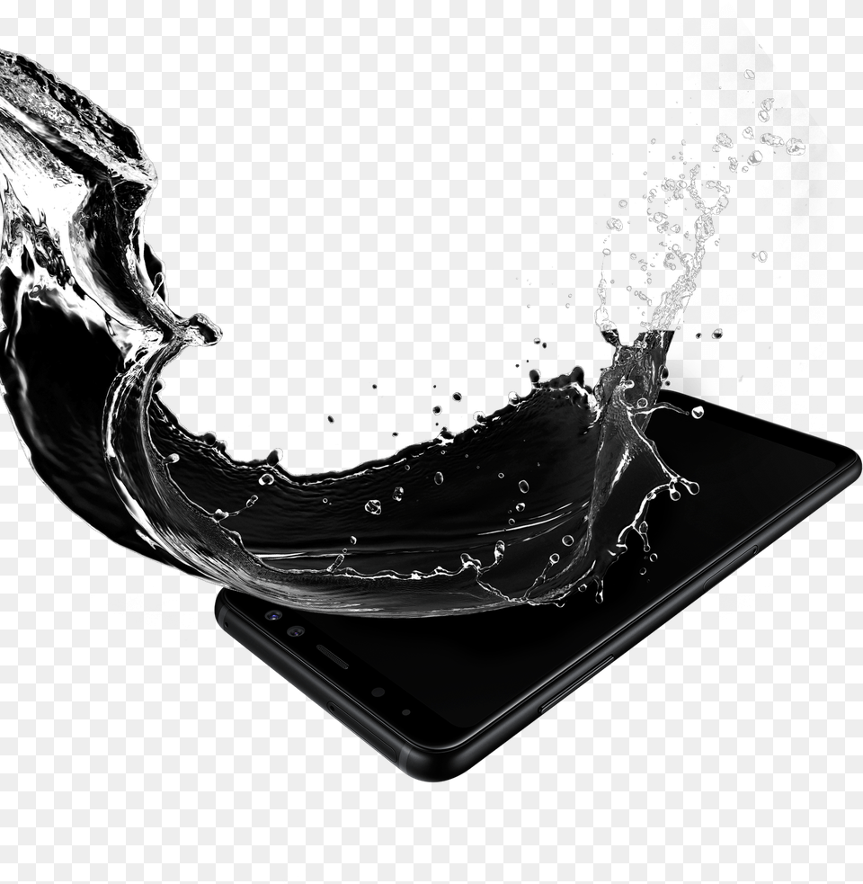 Simulated Of Water Splashing On Galaxy A8 Ip68 Ip68 Galaxy, Computer, Electronics, Laptop, Pc Png Image
