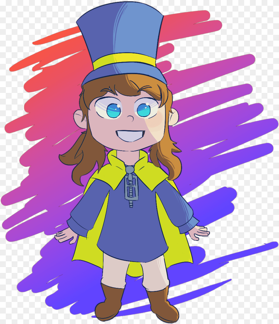 Since I Really Love A Hat In Time I Drew Hat Kid Art A Hat In Time Kid, Purple, Person, Baby, Head Png Image