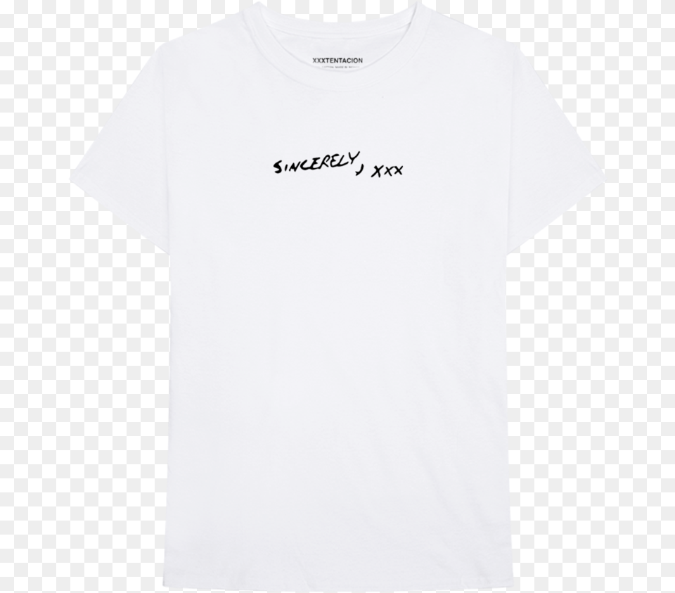 Sincerely White Crewneck Tee Active Shirt, Clothing, T-shirt Free Transparent Png