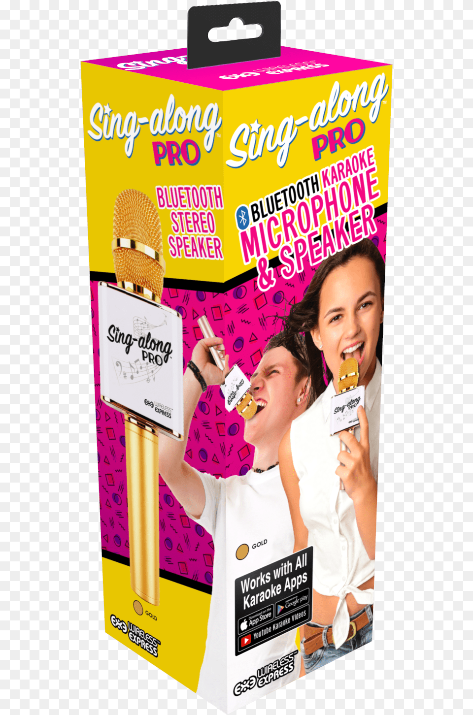 Sing Along Bling Bluetooth Karaoke Microphone Flyer, Advertisement, Electrical Device, Poster, Woman Free Png Download