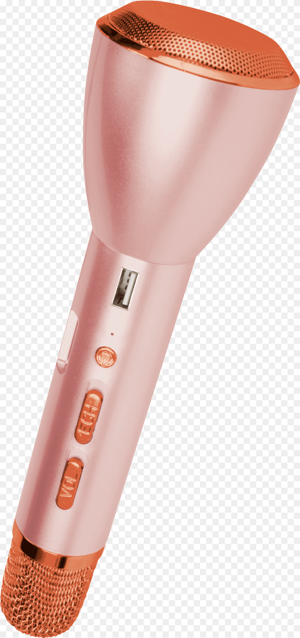 Sing Along Bluetooth Wireless Karaoke Microphone And Speaker Rose Gold Portable, Electrical Device, Lamp, Smoke Pipe Png Image