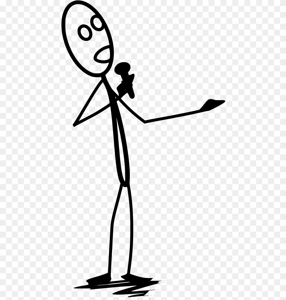Sing Stick Figure, Gray Free Transparent Png