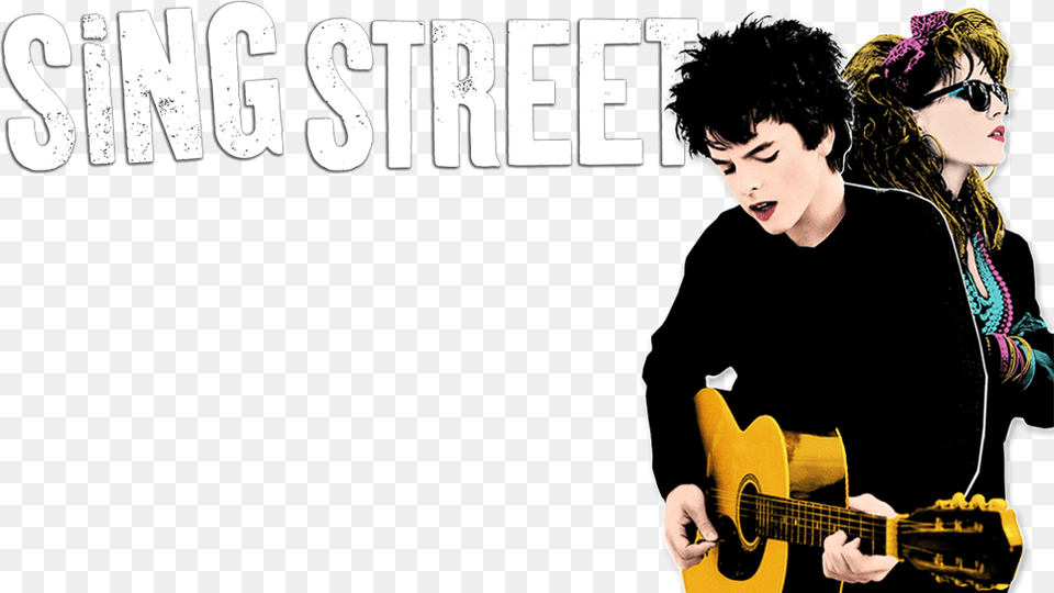 Sing Street Image Sing Street Irish Poster, Musical Instrument, Guitar, Woman, Person Free Transparent Png