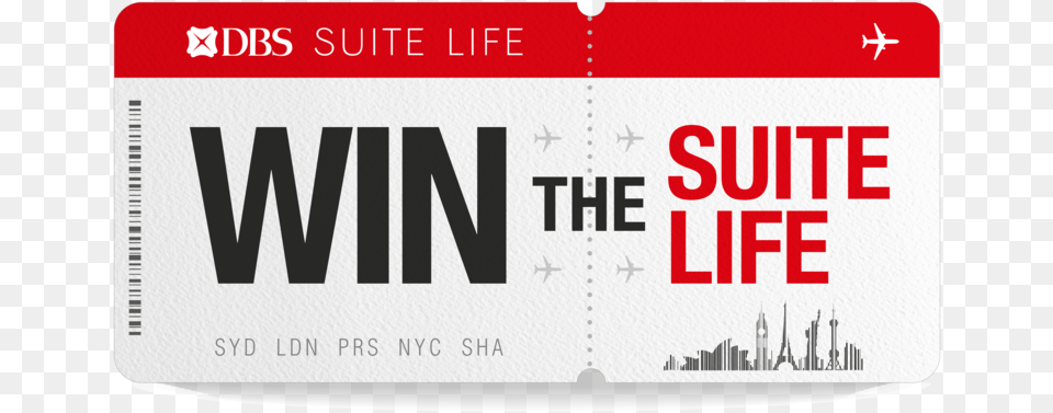 Singapore Airlines Suites Tickets Up For Grabs Dbs The Suite Life, Paper, Text, Ticket Free Png