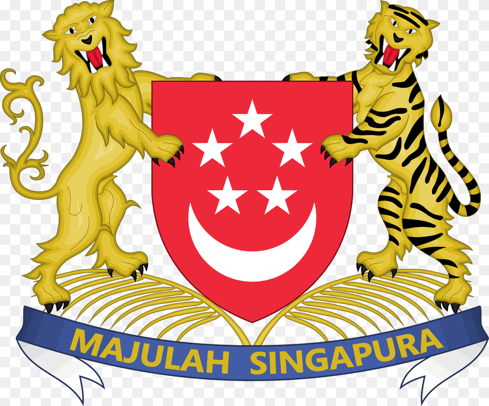 Singapore Coat Of Arms, Emblem, Symbol, Logo, Animal Free Png