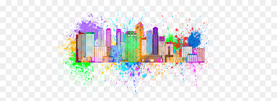 Singapore Skyline Paint Splatter Illustration T Shirt Paint Splatter Line, Paper, Art, Fireworks Png