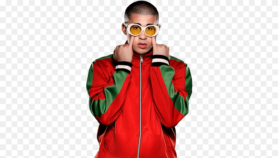 Singer Bad Bunny Image Background Imagenes De Bad Bunny, Jacket, Clothing, Coat, Face Free Png