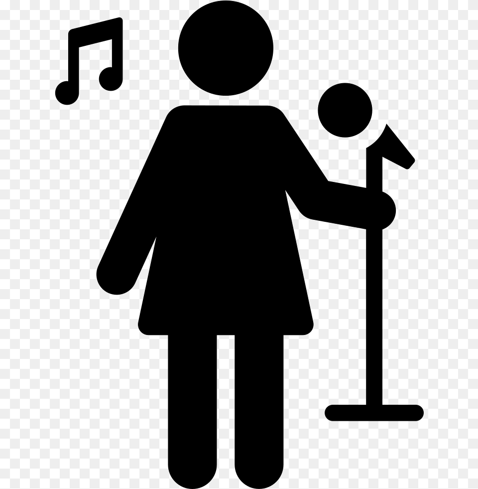Singer Icon Download, Silhouette, Sign, Symbol, Person Free Png
