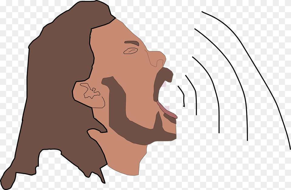Singer Singing Audio Sound Wave Sing Powerful Voice Clipart, Face, Head, Person, Adult Png Image