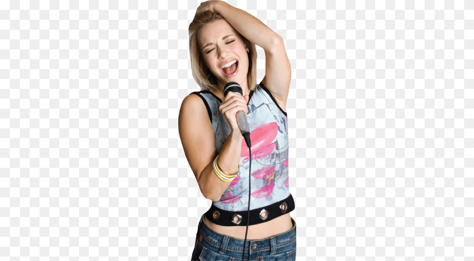 Singer Singing Karaoke, Electrical Device, Microphone, Adult, Person Png Image