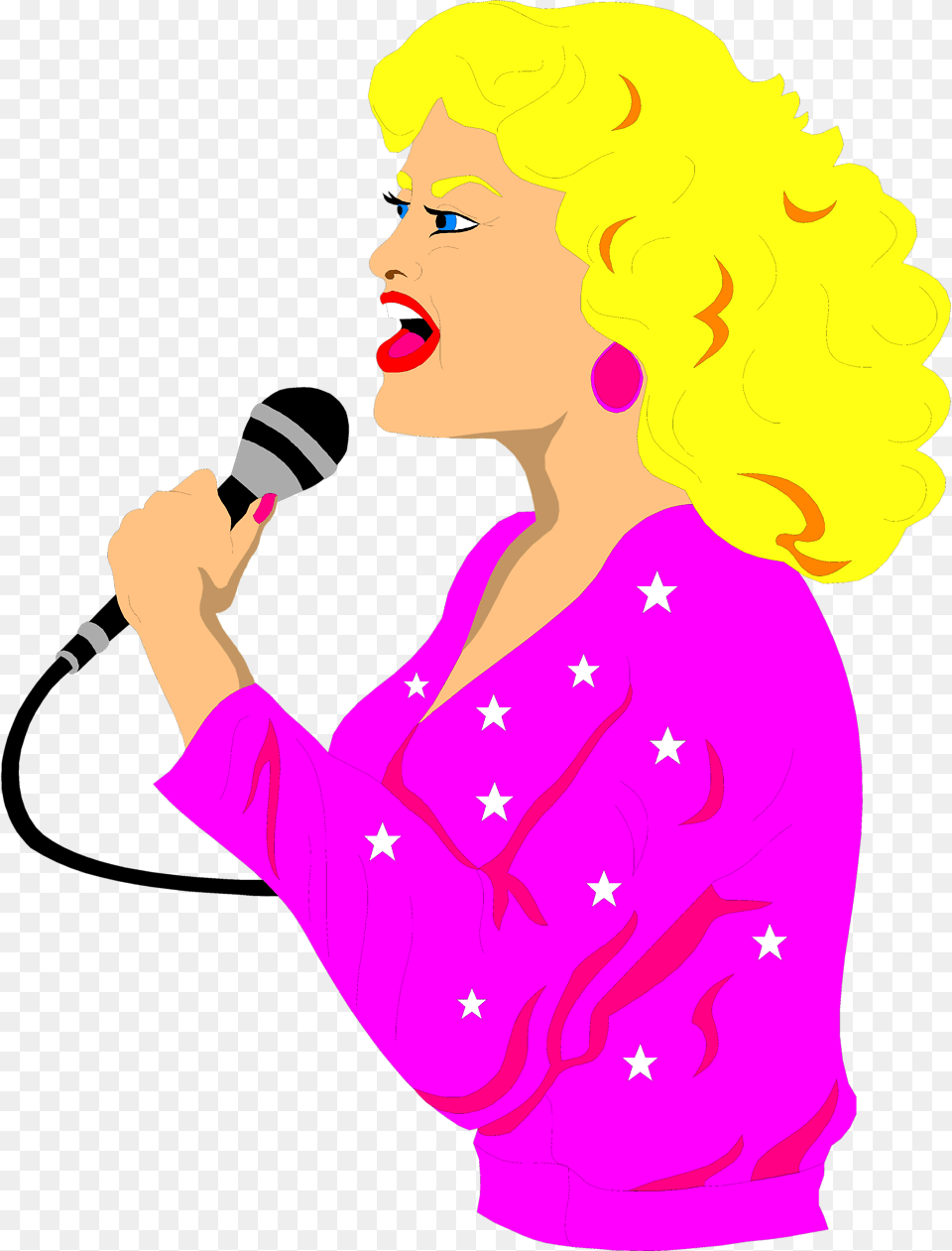 Singer Stock Photo Illustration Of A Beautiful Blond, Electrical Device, Microphone, Adult, Person Png