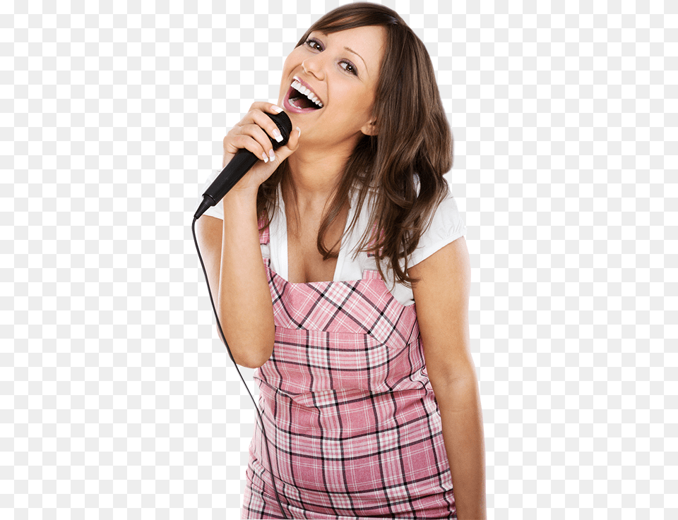 Singer Transparent Girl, Electrical Device, Microphone, Adult, Person Png