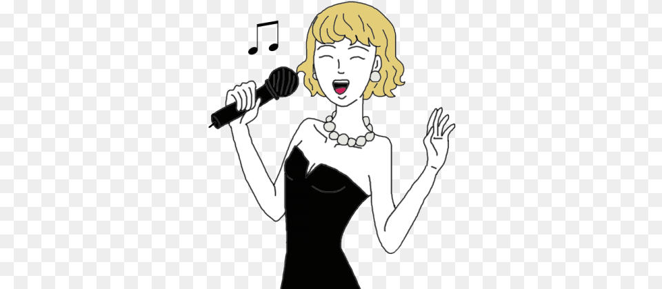 Singing Female Singer Cartoon, Microphone, Electrical Device, Person, Adult Free Png
