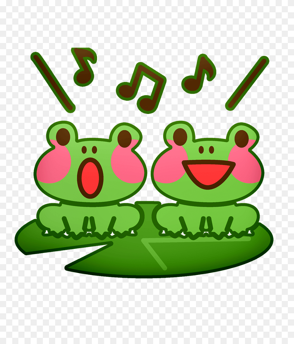 Singing Frogs Clipart, Green, Amphibian, Animal, Frog Free Transparent Png