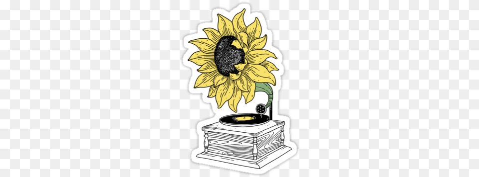 Singing In The Sun By Prawidana Tumblr Clipart Tumblr Sunflower Sticker Tumblr, Flower, Plant, Architecture, Fountain Free Png Download