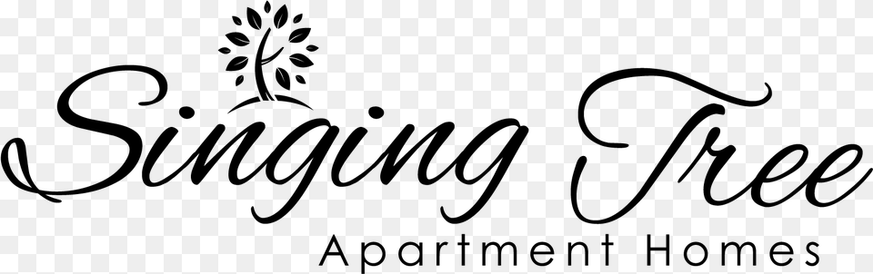 Singing Tree Apartment Homes Logo Calligraphy, Gray Png