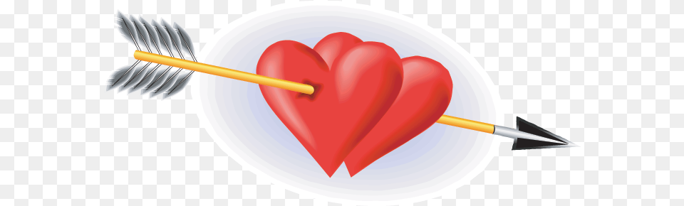 Singing Valentines Heart With An Arrow Cupid, Weapon Free Png Download