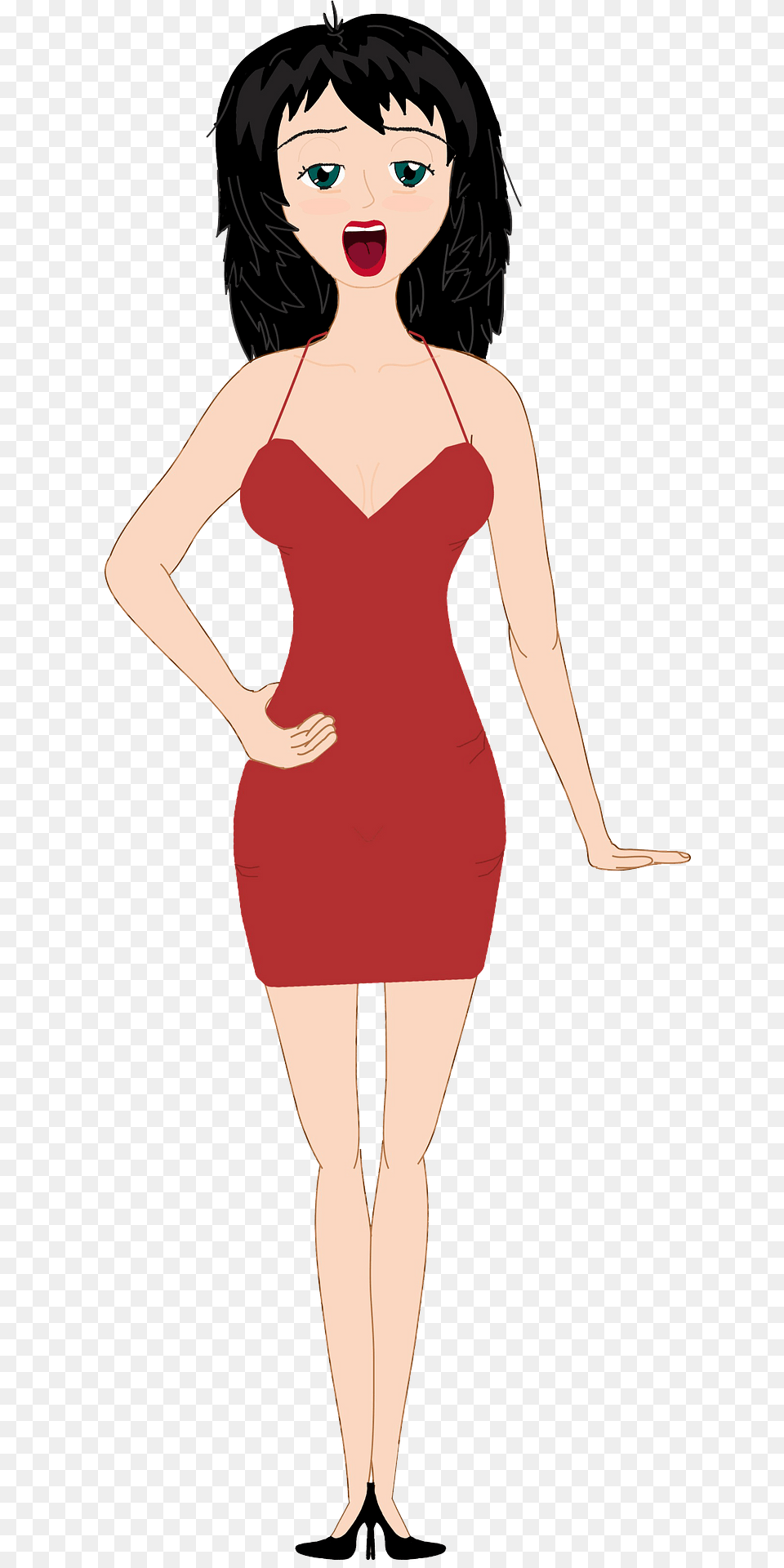 Singing Woman Clipart, Adult, Clothing, Dress, Female Png Image
