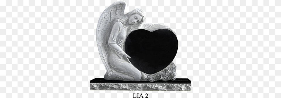 Single Angel Heart Headstone The Angel Is Fully Carved Angel Headstones, Art, Accessories, Ornament, Adult Free Png Download