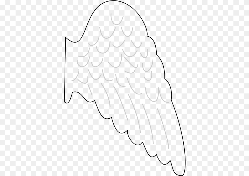 Single Angel Wings Clipart, Calligraphy, Handwriting, Text Free Png