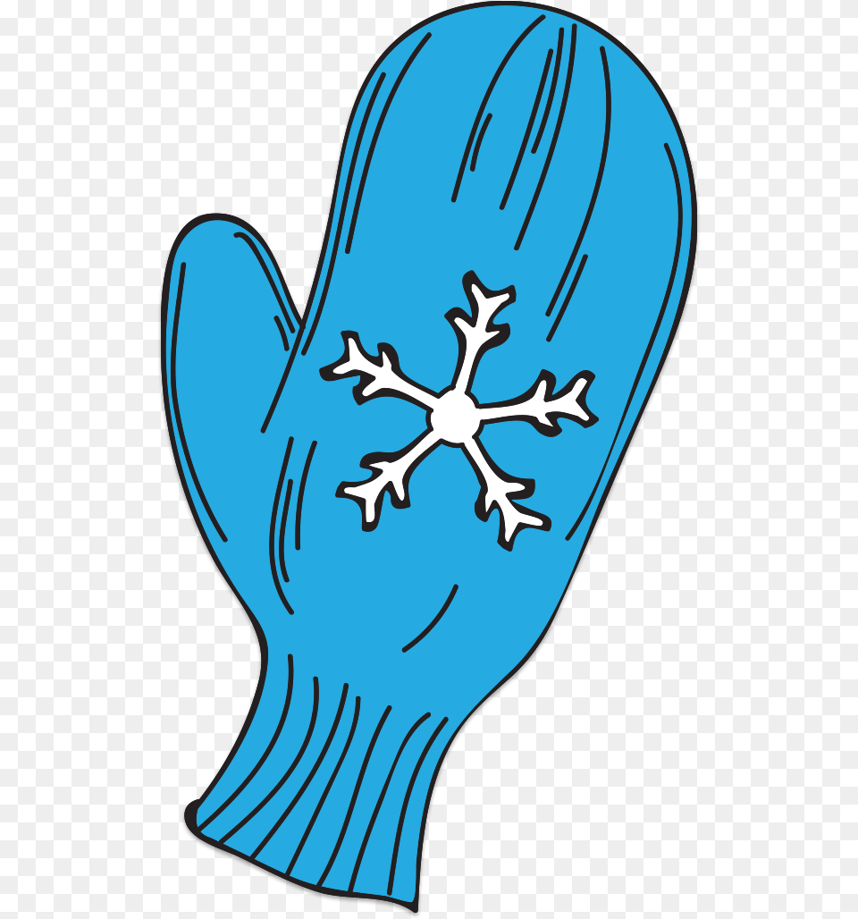 Single Blue Mitten With Snowflake Decoration, Clothing, Glove, Nature, Outdoors Png Image